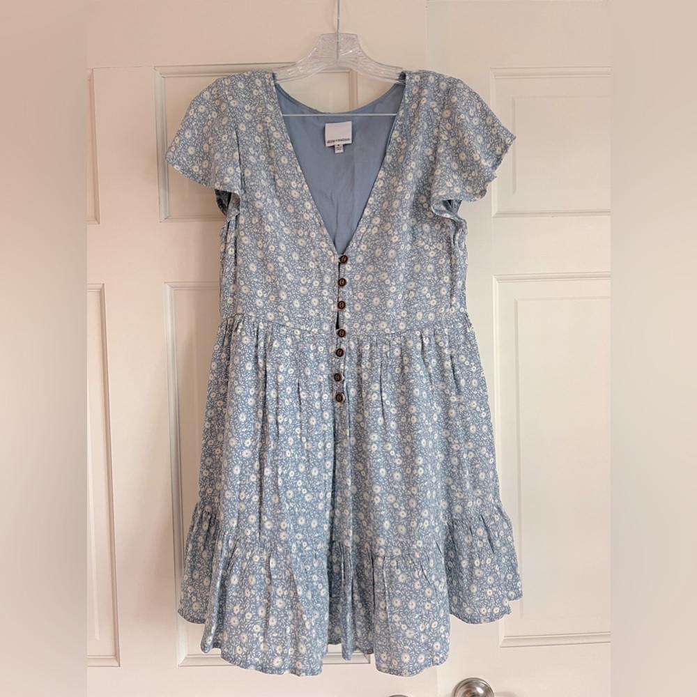 Skylar + Madison Floral Button Down Baby Doll Dress